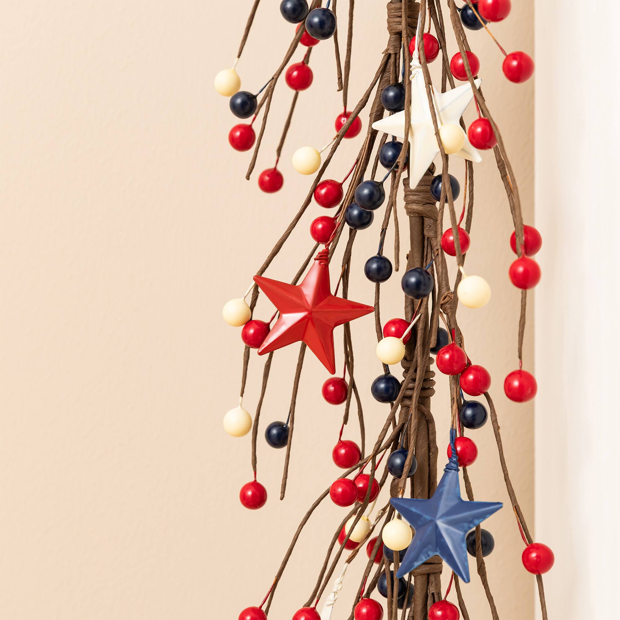 Glitzhome® 6ft. Patriotic Americana Stars & Berry Garland
